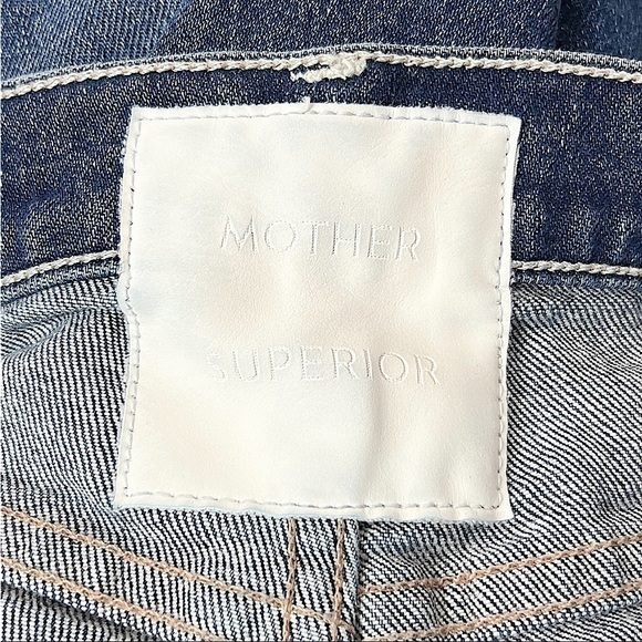 MOTHER SUPERIOR 90s High Rise Distressed Button Fly Ankle Crop Straight Jeans 26 - Picture 13 of 14